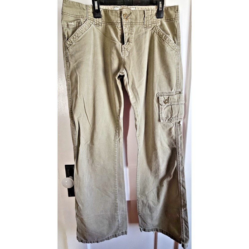 Vtg BKE denim Tuscan Low rise‎ cargo pants distressed junior Sz 10-12